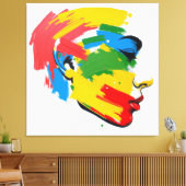 抽象芸術絵を描手モダンフェミニズム キャンバスプリント (インサイチュ (リビング))