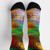 抽象芸術絵を描数々の色のストライプ ソックス (上部)