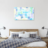 抽象芸術絵を描水色の背景。 キャンバスプリント (インサイチュ (寝室))