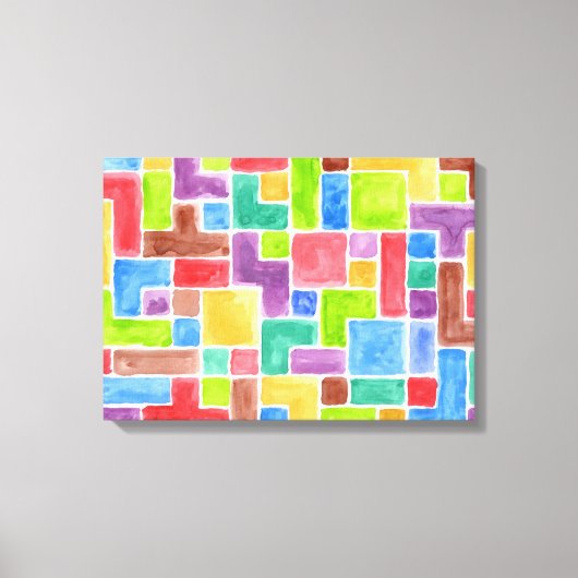 抽象芸術絵を描水色の背景。2 キャンバスプリント (正面)