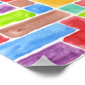 抽象芸術絵を描水色の背景。2 ポスター (角)