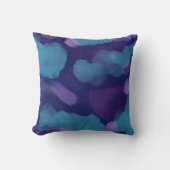 抽象芸術絵を描水色ブルーピンク クッション (正面)