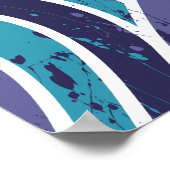 抽象芸術絵を描波波 ポスター (角)