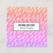 抽象芸術絵を描点パステルサンライズ スクエア名刺 (正面)