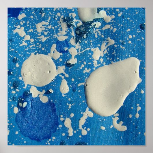 抽象芸術絵を描絵を描(ばちゃばちゃ)跳ねる平方作物 ポスター (正面)