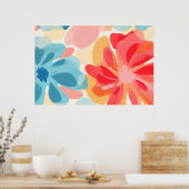 抽象芸術絵を描花 ポスター (キッチン)