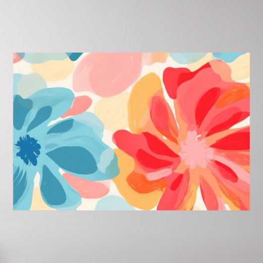 抽象芸術絵を描花 ポスター (正面)