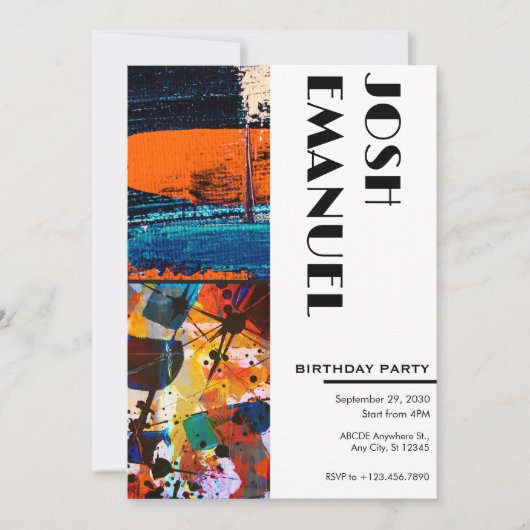 抽象芸術絵を描芸術的 招待状 (正面)