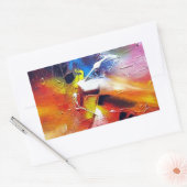 抽象芸術絵を描表現主義カラフルテンプレート 長方形シール (封筒)
