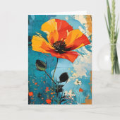 抽象芸術絵を描誕生日 カード (正面)