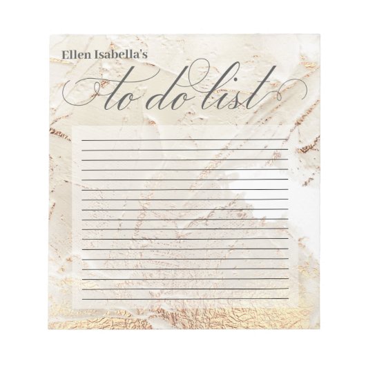 抽象芸術絵を描金ゴールドテクスチャ書To Doリスト ノートパッド (正面)