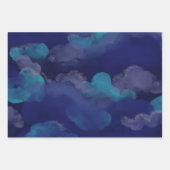 抽象芸術絵を描銀河系水彩ピンクブルーパープル ラッピングペーパーシート (正面3)