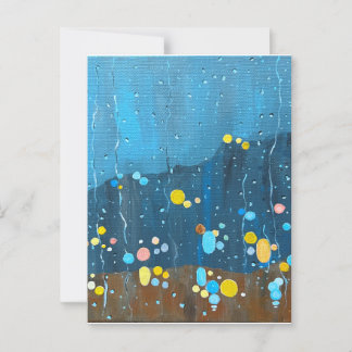 抽象芸術絵を描雨 ポストカード
