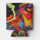 抽象芸術絵を描（ばちゃばちゃ）跳ねるクーラーボックス 缶クーラー (正面)