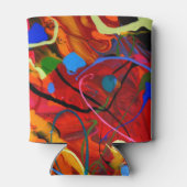 抽象芸術絵を描（ばちゃばちゃ）跳ねるクーラーボックス 缶クーラー (裏面)