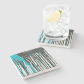 抽象芸術絵を描（ばちゃばちゃ）跳ねるストーンコースター ストーンコースター (横)