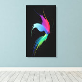 抽象芸術絵を描(ばちゃばちゃ)跳ねるバタフライオンブラック キャンバスプリント (インサイチュ (ウッドフロア))