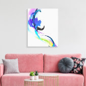 抽象芸術絵を描(ばちゃばちゃ)跳ねるモーニンググローリー キャンバスプリント (インサイチュ (リビング))