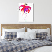 抽象芸術絵を描(ばちゃばちゃ)跳ねる明るい赤紫色 キャンバスプリント (インサイチュ (寝室))