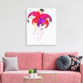 抽象芸術絵を描(ばちゃばちゃ)跳ねる明るい赤紫色 キャンバスプリント (インサイチュ (リビング))