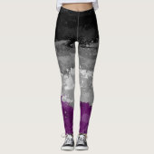 抽象芸術絵を描（ばちゃばちゃ）跳ねる無性プライドフラグのパターン レギンス (正面)