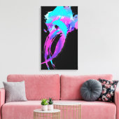 抽象芸術絵を描(ばちゃばちゃ)跳ねる薄紫焼きローラ2 キャンバスプリント (インサイチュ (リビング))