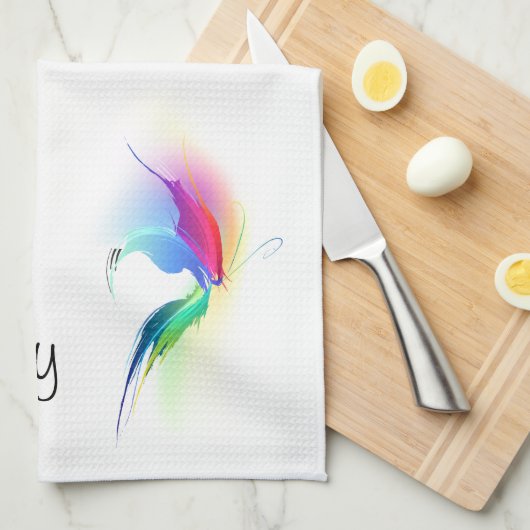 抽象芸術絵を描(ばちゃばちゃ)跳ねる キッチンタオル (四つ折り)