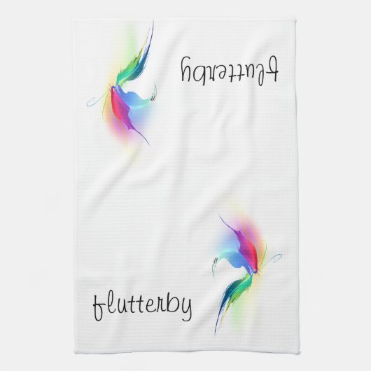 抽象芸術絵を描(ばちゃばちゃ)跳ねる キッチンタオル (縦)