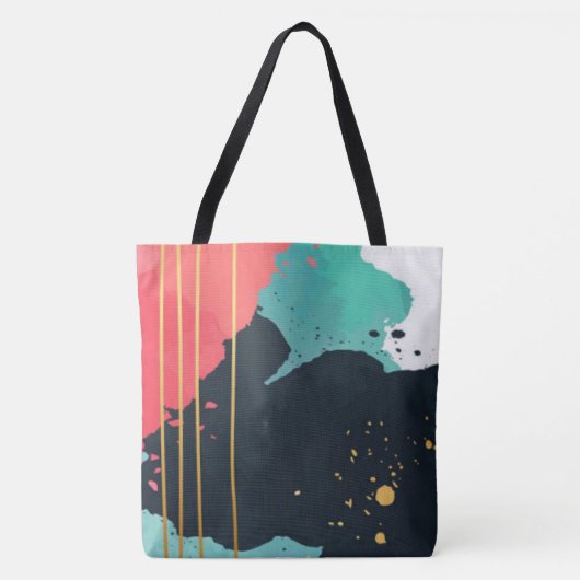 抽象芸術絵を描(ばちゃばちゃ)跳ねる トートバッグ (正面)