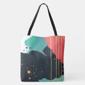 抽象芸術絵を描(ばちゃばちゃ)跳ねる トートバッグ (裏面)