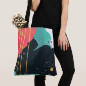 抽象芸術絵を描(ばちゃばちゃ)跳ねる トートバッグ (クローズアップ)