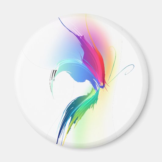 抽象芸術絵を描（ばちゃばちゃ）跳ねる マグネット (正面)