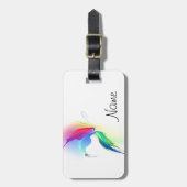 抽象芸術絵を描(ばちゃばちゃ)跳ねる ラゲッジタグ (正面縦)