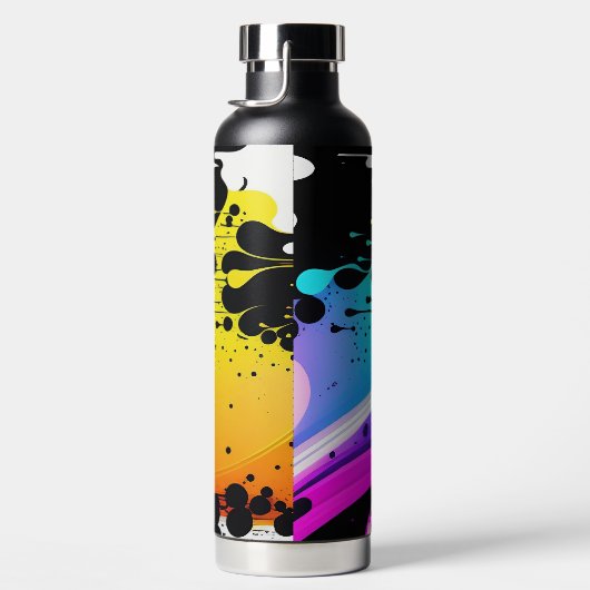 抽象芸術絵を描 ウォーターボトル (右面)
