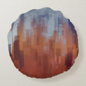 抽象芸術絵を描、カラフルコンクリート壁。 ラウンドクッション (裏面)