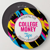 抽象芸術絵を描 |ヒントを参照 |大学のお金 缶バッジ (正面&裏面)