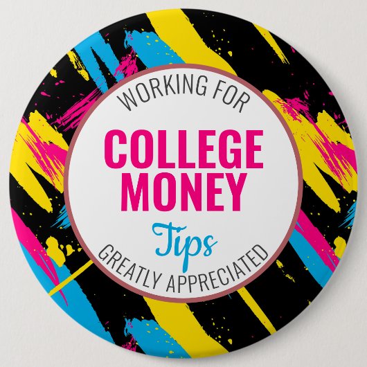 抽象芸術絵を描 |ヒントを参照 |大学のお金 缶バッジ (正面)