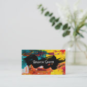 抽象芸術絵を描 |ブラシストローク 名刺 (スタンド正面)