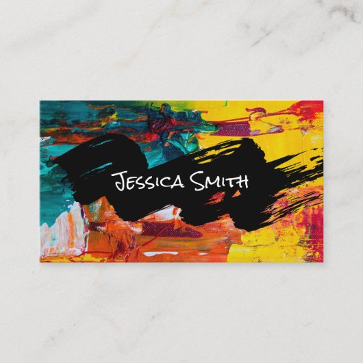 抽象芸術絵を描 |ブラシストローク 名刺 (正面)