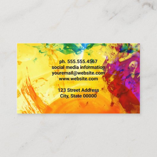 抽象芸術絵を描 | 表現技カラフル術 名刺 (裏面)