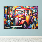 抽象芸術絵画から降りる乗客 キャンバスプリント (インサイチュ (ウッドフロア))