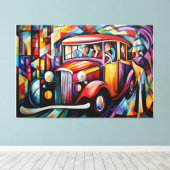 抽象芸術絵画から降りる乗客 キャンバスプリント (インサイチュ (ウッドフロア))