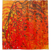 抽象芸術絵画がキャンバス上に表示されます。手作りのアート。コロルフ シャワーカーテン (正面)