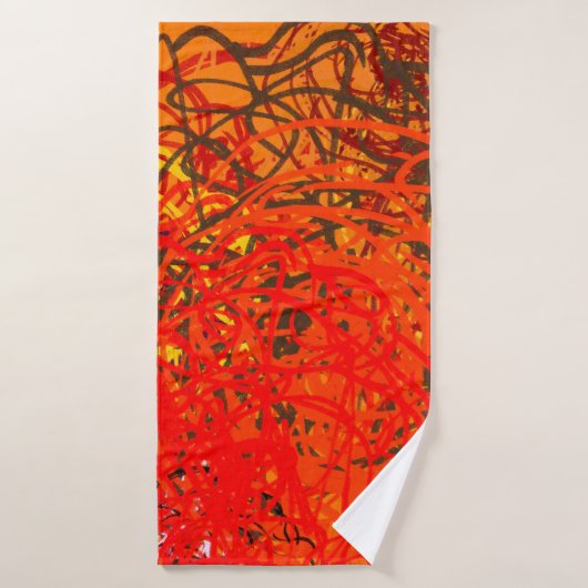 抽象芸術絵画がキャンバス上に表示されます。手作りのアート。コロルフ バスタオル (バスタオル)