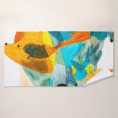 抽象芸術絵画が色付き紙鮮やか上にある バスタオル (バスタオル)