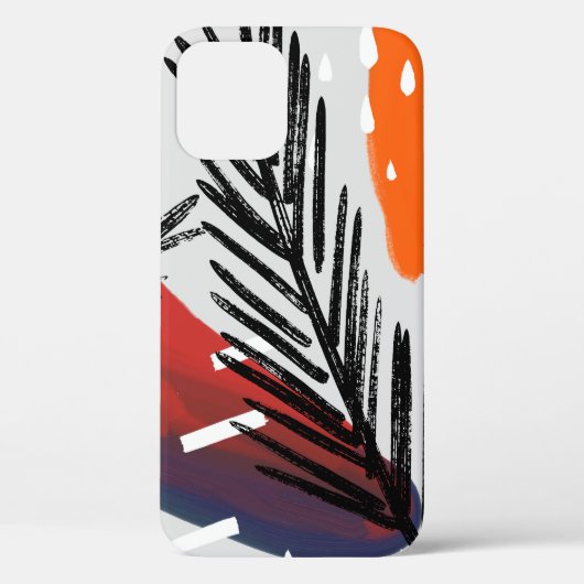 抽象芸術絵画とインクエレメントのシームレスパターン Case-Mate iPhoneケース (裏面)