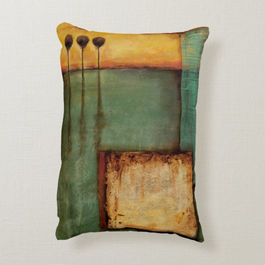 抽象芸術絵画とピアノ鍵 アクセントクッション (裏面(縦))