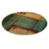 抽象芸術絵画とピアノ鍵 カッティングボード (角)