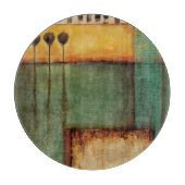 抽象芸術絵画とピアノ鍵 カッティングボード (正面)