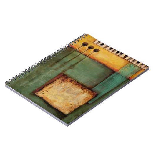 抽象芸術絵画とピアノ鍵 ノートブック (左側)